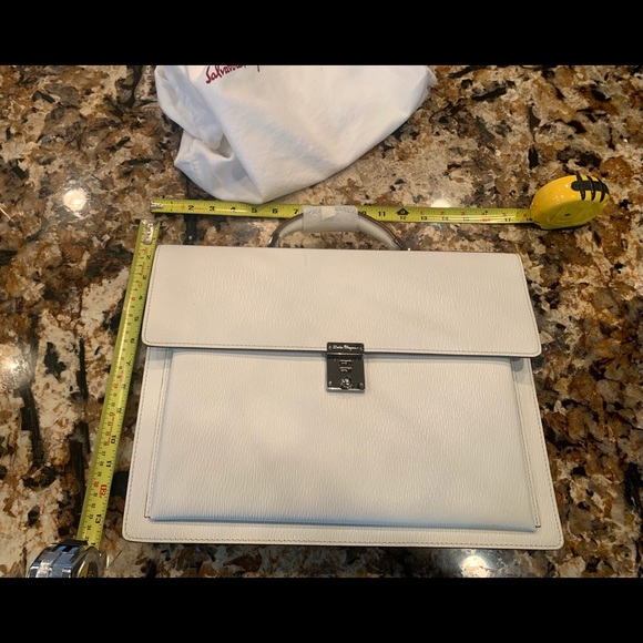 Salvatore Ferragamo Rare Revival Briefcase White - Picture 9 of 12